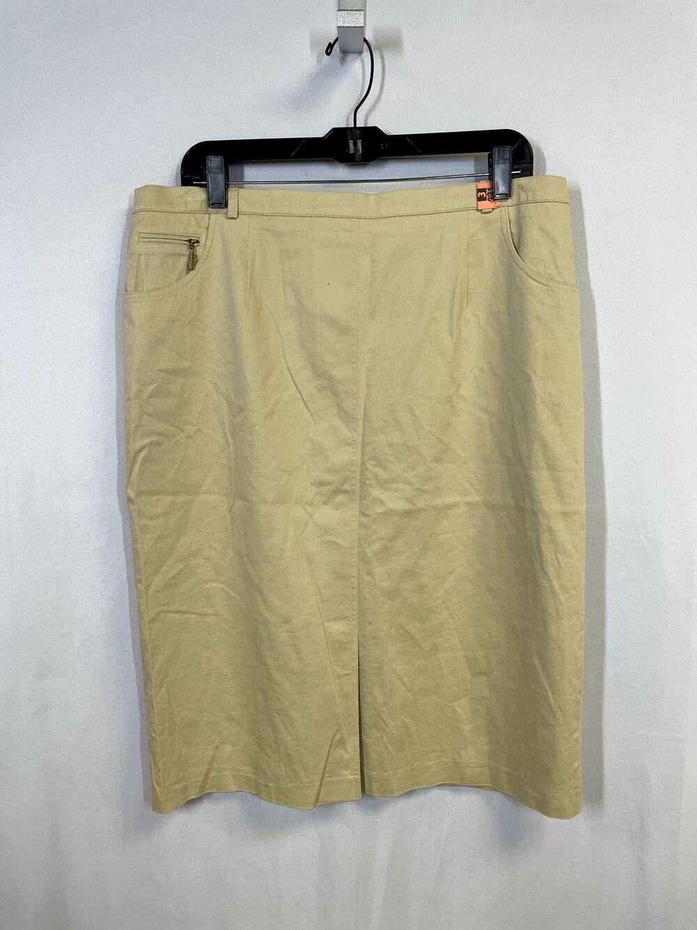 BASLER Wool Blend Stretch Pocket Pencil Skirt Tan 46 XL Work To Wear Natural